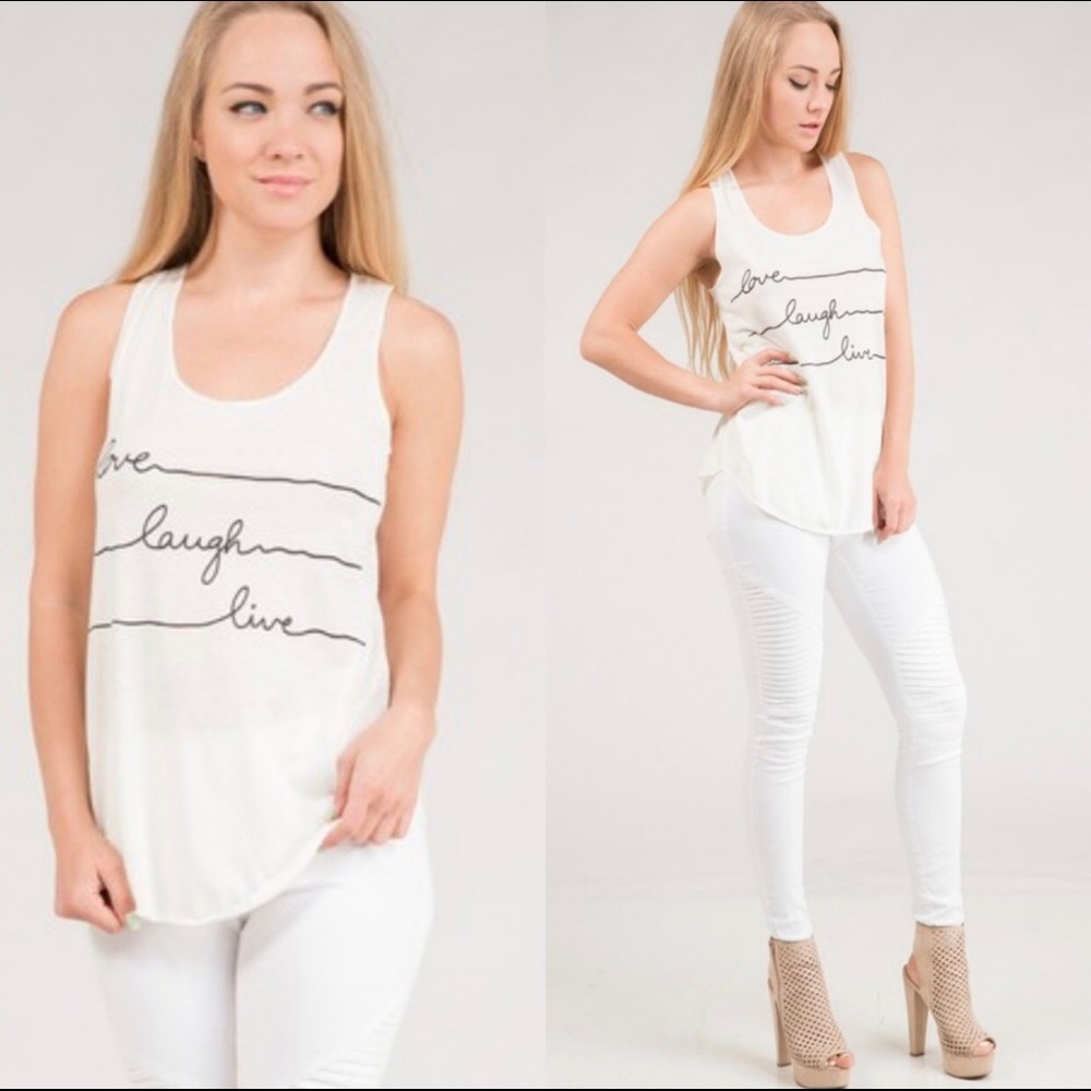 💕LOVE, 😂LAUGH, 😃LIVE tank